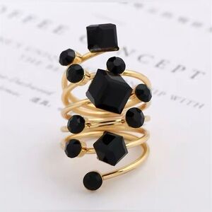 NWOT Gothic Large Stone Knuckle Rings Rhinestone Geometric Zircon Jewelry Gift